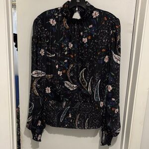 Guess Black Top with Floral Accents